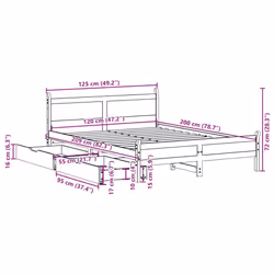 vidaXL Bed Frame without Mattress Home Bed Base 120x200 cm Solid Wood Pine