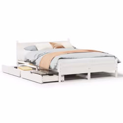 vidaXL Bed Frame without Mattress Bed Base White 120x200 cm Solid Wood Pine