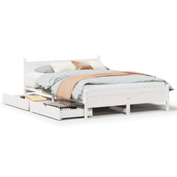 vidaXL Bed Frame without Mattress Bed Base White 120x200 cm Solid Wood Pine