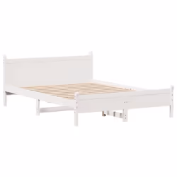 vidaXL Bed Frame without Mattress Bed Base White 120x200 cm Solid Wood Pine - Additional view 4