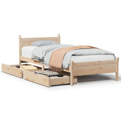 vidaXL Bed Frame without Mattress Home Bed Base 100x200 cm Solid Wood Pine