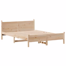 vidaXL Bed Frame without Mattress Home Bed Base 140x190 cm Solid Wood Pine - Additional view 4