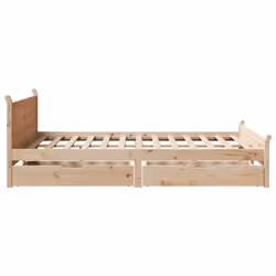 vidaXL Bed Frame without Mattress Home Bed Base 140x190 cm Solid Wood Pine - Additional view 6