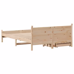 vidaXL Bed Frame without Mattress Home Bed Base 140x190 cm Solid Wood Pine - Additional view 7