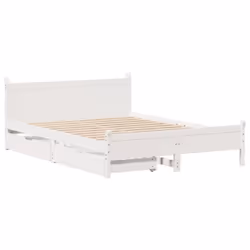 vidaXL Bed Frame without Mattress Bed Base White 140x190 cm Solid Wood Pine