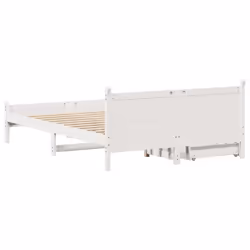 vidaXL Bed Frame without Mattress Bed Base White 140x190 cm Solid Wood Pine - Additional view 7