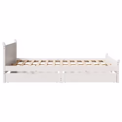 vidaXL Bed Frame without Mattress White 135x190 cm Double Solid Wood Pine - Additional view 6