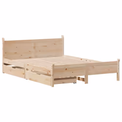 vidaXL Bed Frame without Mattress 120x190 cm Small Double Solid Wood Pine