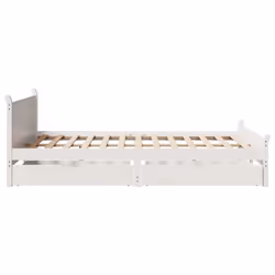 vidaXL Bed Frame without Mattress Bed Base White Small Double Solid Wood Pine - Additional view 6