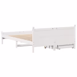 vidaXL Bed Frame without Mattress Bed Base White Small Double Solid Wood Pine - Additional view 7