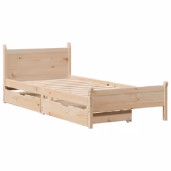 vidaXL Bed Frame without Mattress Bed 75x190 cm Small Single Solid Wood Pine