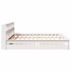 vidaXL Bookcase Bed without Mattress Bed Solid Wood Pine - white, 200 x 200 cm - Additional view 4