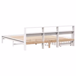 vidaXL Bookcase Bed without Mattress Bed Solid Wood Pine - white, 200 x 200 cm - Additional view 5