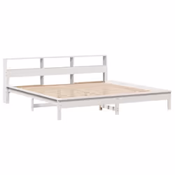 vidaXL Bookcase Bed without Mattress Bed Solid Wood Pine - white, 200 x 200 cm - Additional view 6