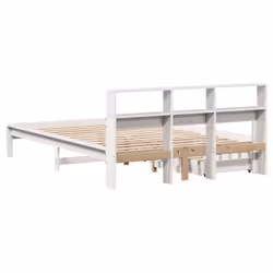 vidaXL Bookcase Bed without Mattress Bed Solid Wood Pine - white, 160 x 200 cm - Additional view 5