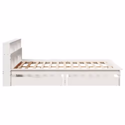 vidaXL Bookcase Bed without Mattress Bed Solid Wood Pine - white, 150 x 200 cm - Additional view 4