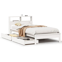 vidaXL Bookcase Bed without Mattress Bed Solid Wood Pine - white, 100 x 200 cm