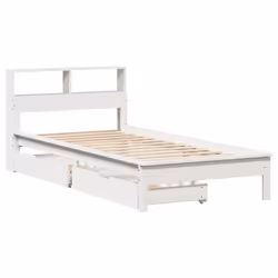 vidaXL Bookcase Bed without Mattress Bed Solid Wood Pine - white, 100 x 200 cm - Additional view 2