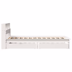 vidaXL Bookcase Bed without Mattress Bed Solid Wood Pine - white, 100 x 200 cm - Additional view 4