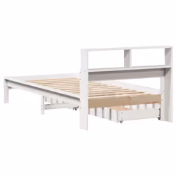 vidaXL Bookcase Bed without Mattress Bed Solid Wood Pine - white, 100 x 200 cm - Additional view 5