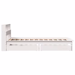 vidaXL Bookcase Bed without Mattress Bed Solid Wood Pine - white, 90 x 200 cm - Additional view 4