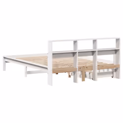vidaXL Bookcase Bed without Mattress Bed Solid Wood Pine - white, 140 x 190 cm - Additional view 5