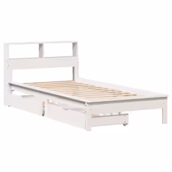 vidaXL Bookcase Bed without Mattress Bed Solid Wood Pine - white, 75 x 190 cm - Additional view 2