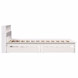vidaXL Bookcase Bed without Mattress Bed Solid Wood Pine - white, 75 x 190 cm - Additional view 4