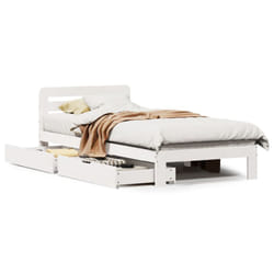 vidaXL Bed Frame without Mattress Bed Base White 90x200 cm Solid Wood Pine