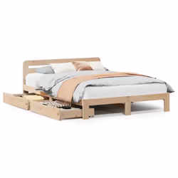 vidaXL Bed Frame without Mattress Home Bed Base 120x200 cm Solid Wood Pine