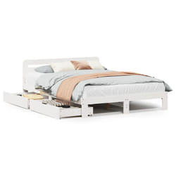 vidaXL Bed Frame without Mattress Bed Base White 160x200 cm Solid Wood Pine