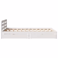 vidaXL Bed Frame without Mattress Bed Base White 160x200 cm Solid Wood Pine - Additional view 6