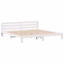 vidaXL Bed Frame without Mattress White 180x200 cm Super King Solid Wood Pine - Additional view 4
