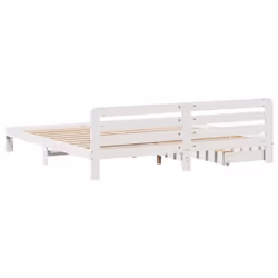 vidaXL Bed Frame without Mattress White 180x200 cm Super King Solid Wood Pine - Additional view 7