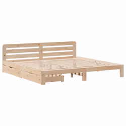 vidaXL Bed Frame without Mattress Home Bed Base 200x200 cm Solid Wood Pine
