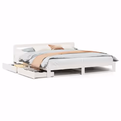 vidaXL Bed Frame without Mattress Bed Base White 200x200 cm Solid Wood Pine