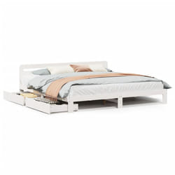 vidaXL Bed Frame without Mattress Bed Base White 200x200 cm Solid Wood Pine