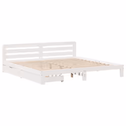 vidaXL Bed Frame without Mattress Bed Base White 200x200 cm Solid Wood Pine