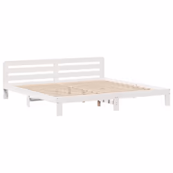 vidaXL Bed Frame without Mattress Bed Base White 200x200 cm Solid Wood Pine - Additional view 4
