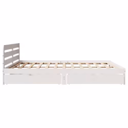 vidaXL Bed Frame without Mattress Bed Base White 200x200 cm Solid Wood Pine - Additional view 6