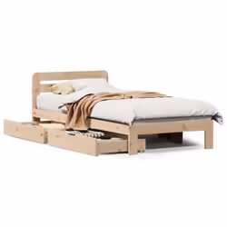 vidaXL Bed Frame without Mattress Bed Base 90x190 cm Single Solid Wood Pine
