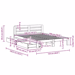 vidaXL Bed Frame without Mattress 120x190 cm Small Double Solid Wood Pine