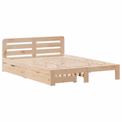vidaXL Bed Frame without Mattress Bed Base 135x190 cm Double Solid Wood Pine