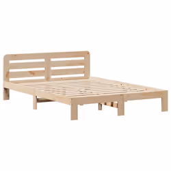 vidaXL Bed Frame without Mattress Bed Base 135x190 cm Double Solid Wood Pine - Additional view 4