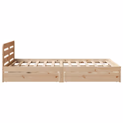 vidaXL Bed Frame without Mattress Bed Base 135x190 cm Double Solid Wood Pine - Additional view 6