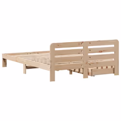 vidaXL Bed Frame without Mattress Bed Base 135x190 cm Double Solid Wood Pine - Additional view 7