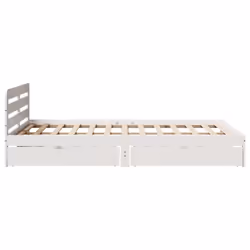 vidaXL Bed Frame without Mattress Bed Base White 140x190 cm Solid Wood Pine - Additional view 6