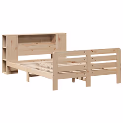 vidaXL Bed Frame without Mattress Bed Base Bedstead White Solid Wood Pine - natural, 120 x 200 cm