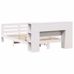 vidaXL Bed Frame without Mattress Bed Base Bedstead White Solid Wood Pine - 140 x 200 cm - Additional view 7