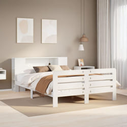 vidaXL Bed Frame without Mattress White 120x190 cm Small Double Solid Wood Pine